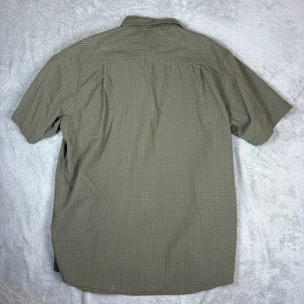 The North Face Shirts Mens L A5 Series Short Sleeve Button Up Olive Green Check